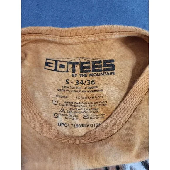 3D Tees by THE MOUNTAIN 2011 Jeremy Paul Tiger Tie Dye Graphic T Shirt Small - Picture 7 of 7